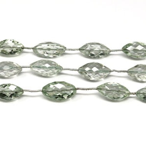 Green Amethyst Faceted Oblong Drops, 8x16mm, Rich Color, (GAM-OBL-8x16)(82)