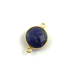 Dyed Sapphire Faceted Coin Bezel, (BZCT6201-A) - Beadspoint