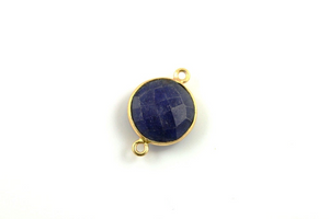 Dyed Sapphire Faceted Coin Bezel, (BZCT6201-A) - Beadspoint
