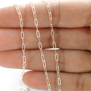 Sterling Silver  Flat Paperclip Chain, 5.5x2 mm, (SS-022)