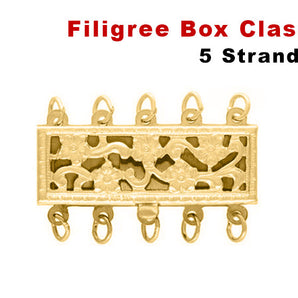 Gold Filled Rectangle Filigree Clasp with 5 Ring,(GF/411/5)