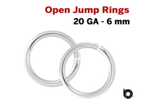 Sterling Silver Open Jump Ring, 20ga, 6 mm, 10 Pcs, Wholesale Price, (SS/JR20/6O)
