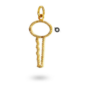 Pave Diamond Key to your Heart Charm, (DCH-154)