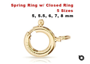 Gold Filled Spring Ring w/closed Ring Clasp, 5 Sizes (GF/450/C)