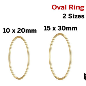 2 Pcs, 14k Gold Filled Oval Link 2 Sizes, (GF-791)