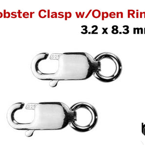 Sterling Silver Lobster Clasp w/Open Ring, (SS/850)