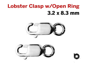 Sterling Silver Lobster Clasp w/Open Ring, (SS/850)