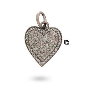 Pave Diamond Love Heart Charm, (DCH-153)