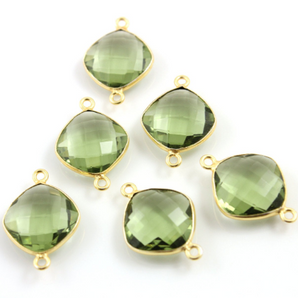 Green Amethyst Fancy Connectors, (BZCT/CNT/GAM) - Beadspoint