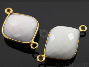 White Onyx Fancy Cut Bezel, (BZC7390) - Beadspoint
