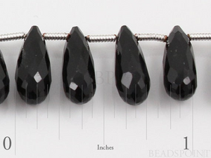 Black Onyx Medium Faceted Tear Drops,  (XLongtear) - Beadspoint