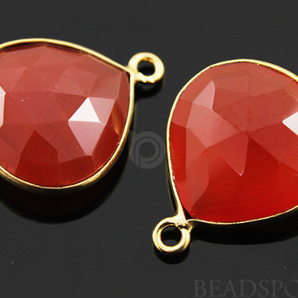 Carnelian Faceted Heart Bezel, (BZC6092) - Beadspoint