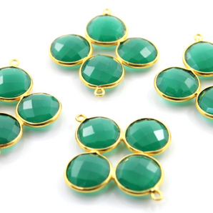 Green Onyx Fancy Long Bezel ,(BZC8083) - Beadspoint