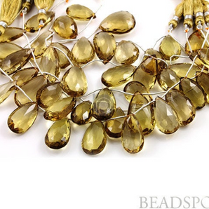 Brazilian Whiskey Topaz Faceted Briolettes Drops, (2WTZ18x12PEAR) - Beadspoint