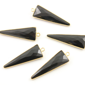 Black Onyx Arrow Faceted Triangle Bezel,(BZC/9058/BNX) - Beadspoint