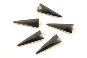 Black Onyx Arrow Faceted Triangle Bezel,(BZC/9058/BNX) - Beadspoint