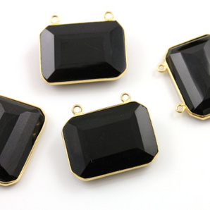 Black Onyx Faceted Fancy Shape Bezel, (BZC8001/BNX) - Beadspoint