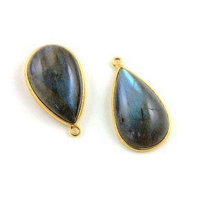 Labradorite Pear Cabochon Bezel, (LABPNDT017) - Beadspoint