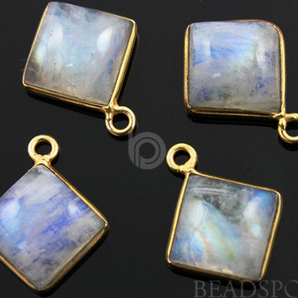 Rainbow Moonstone Smooth Cushion Bezel,(RNM8x8) - Beadspoint