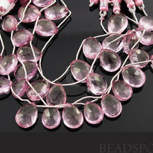 Pink Amethyst Faceted Pear Shape Drops,4 Pieces, (4PAM12x16PEAR) - Beadspoint