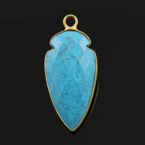 Turquoise Faceted Arrowhead Bezel, (BZC9023/TURQ/SM) - Beadspoint