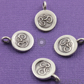 Hill Tribe OHM Round Charm,  (8127-TH) - Beadspoint