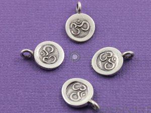 Hill Tribe OHM Round Charm,  (8127-TH) - Beadspoint