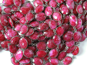 Ruby Faceted Oval Chain, (GMC-RBY-15x13) - Beadspoint