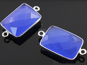Blue Chalcedony Faceted Chicklet Bezel, (SSBZC7457) - Beadspoint