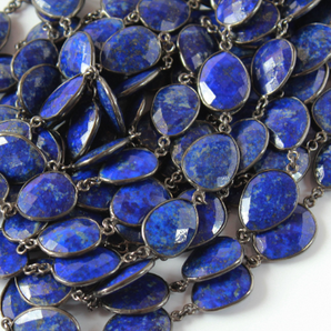 Lapis Faceted Oval Chain, (GMC-LAP-18x15) - Beadspoint