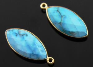 Turquoise Faceted Marquise Bezel, (BZC7098) - Beadspoint