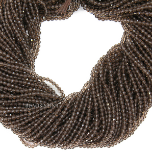 Smokey Roundel Micro Faceted Rondelle Beads, (SMOKY-2.5FRNDL) - Beadspoint