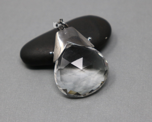 Rock Crystal Gem Drop Pendant, (GBD-025) - Beadspoint