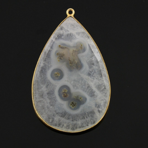 Solar Quartz Chalcedony Pear Shape Bezel, (SLQ/011) - Beadspoint