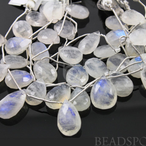 Rainbow Moonstone Large Faceted Pear Drops, (2MNS10x15PEAR) - Beadspoint