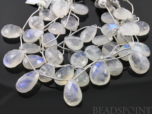 Rainbow Moonstone Large Faceted Pear Drops, (2MNS10x15PEAR) - Beadspoint