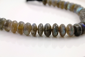 Labradorite Faceted Rondelles Beads, (LAB/RDL/13-14) - Beadspoint