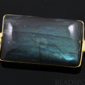 Labradorite Smooth Rectangle Connector,  (LABRC001-E) - Beadspoint