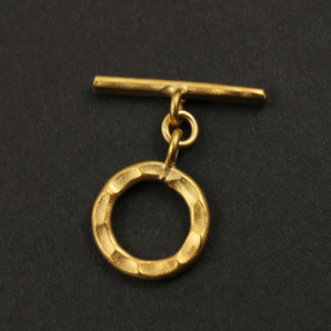 Gold Vermeil Hammered Circle Toggle, (VM/6822) - Beadspoint