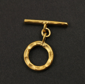 Gold Vermeil Hammered Circle Toggle, (VM/6822) - Beadspoint