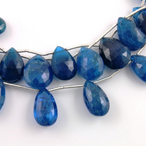 Neon Blue Apatite Faceted Pear drop, (APT/PR/9X12-10X15) - Beadspoint