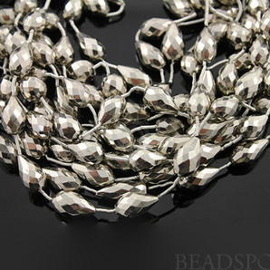 Pyrite Metallic Straight / Long Drilled Tear Drop(PYR7x11TEARLD(P)) - Beadspoint