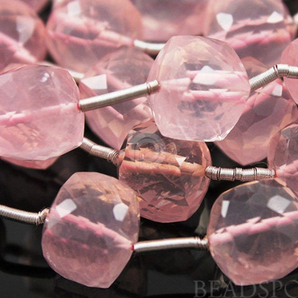 Rose Quartz Medium Micro Faceted Cubes (RQ9CUBE) - Beadspoint