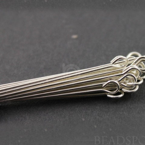 Sterling Silver 1 inch Eye Pin .65 mm 22 GA, (SS/E22/100) - Beadspoint