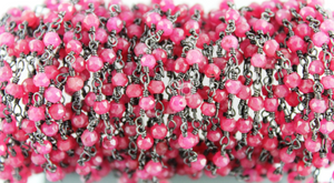 Ruby Chalcedony Faceted Wire Wrapped Rosary, (RS-RCH-38) - Beadspoint