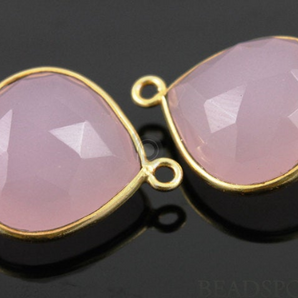 Mined Rose Quartz Faceted Heart Bezel, (BZC6096) - Beadspoint