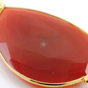 Carnelian Faceted Pear Shape Bezel, (BZC7327-B) - Beadspoint