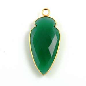 Green Onyx Arrow Head Bezel, (BZC9023/GNX/SM) - Beadspoint