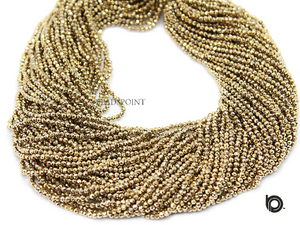 Gold Pyrite Micro Faceted Rondelle Beads, (GPYRT-2.5-FRNDL) - Beadspoint