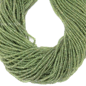 Green Amethyst Micro Faceted Rondelle Beads, (GAMST-2.5FRNDL) - Beadspoint